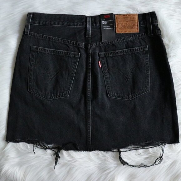 NEW Levi’s Denim Skirt Black High Rise Size 26 - Picture 5 of 6